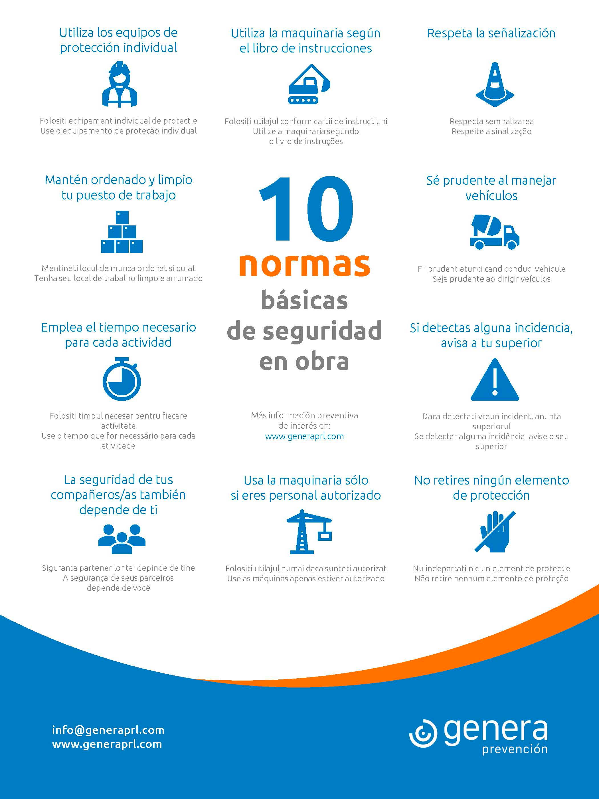 10 normas básicas de seguridad en obra